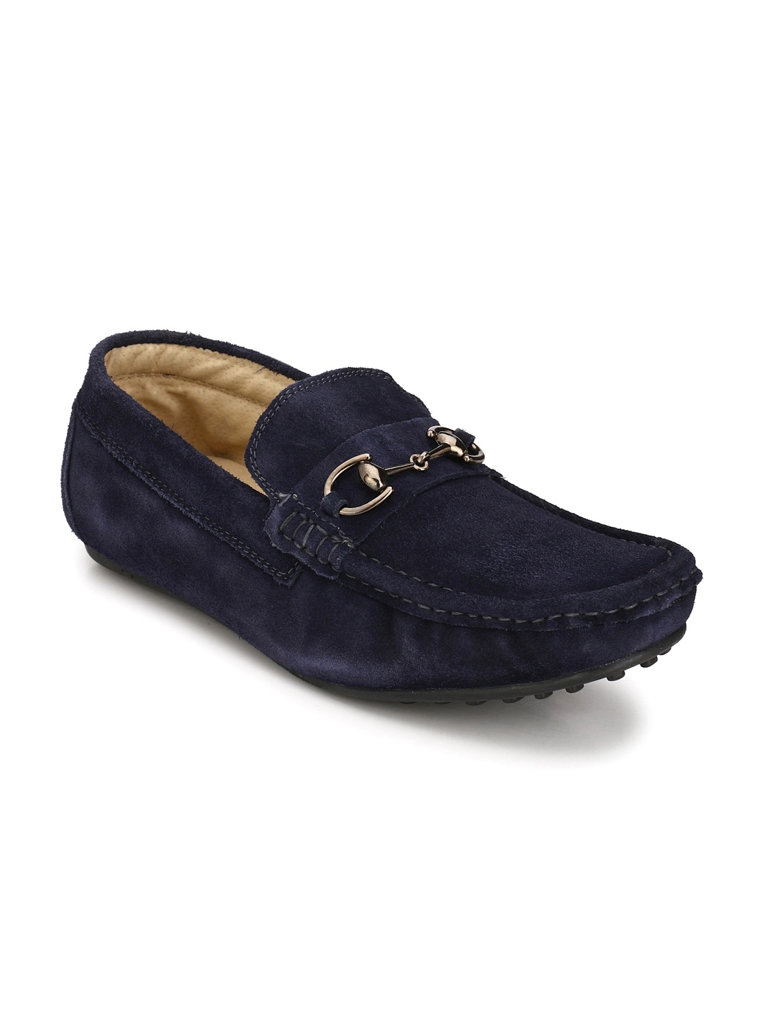 

Hirels Men Navy Suede Loafers, Navy blue