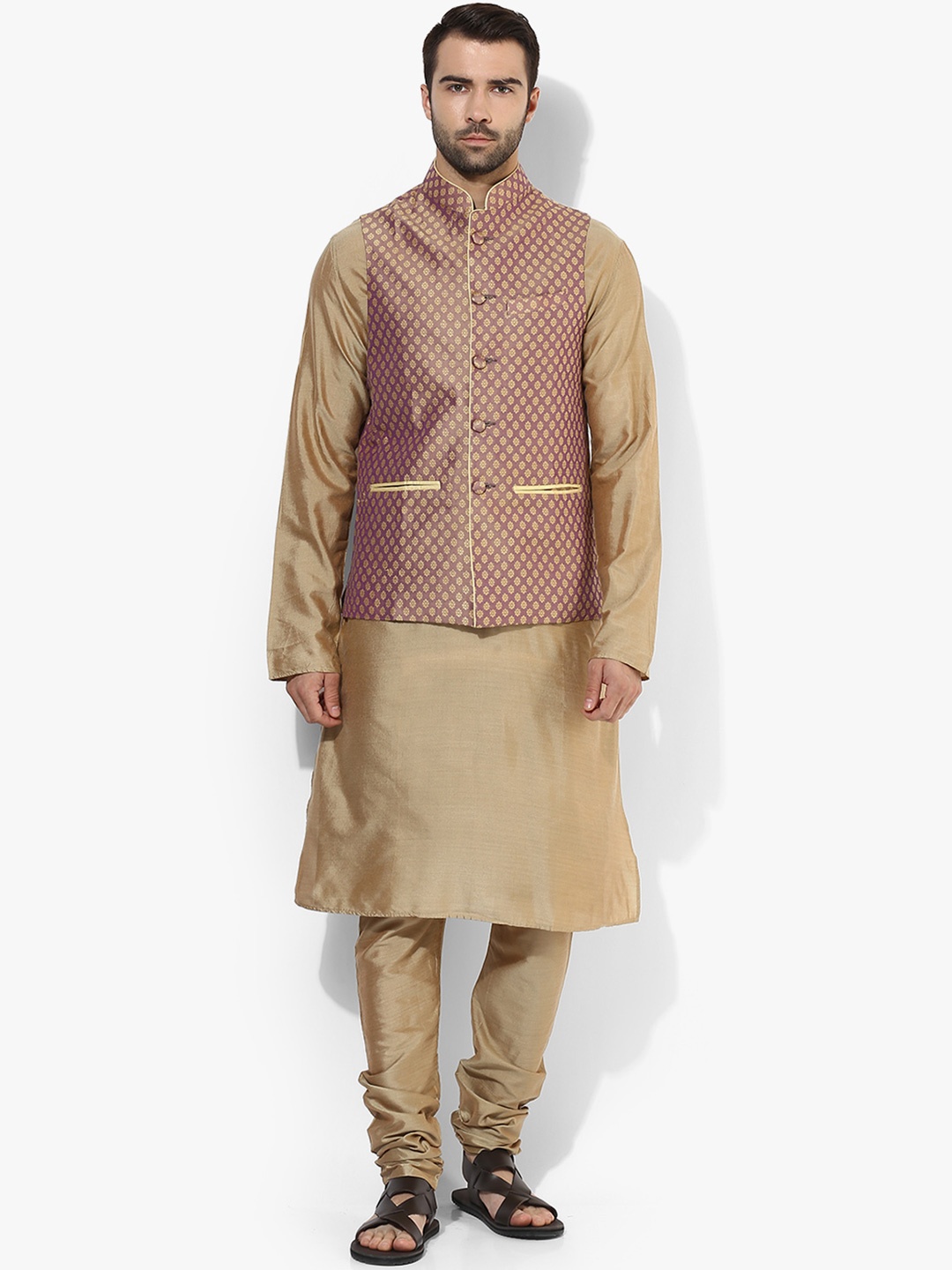 

KISAH Men Brown Kurta with Churidar
