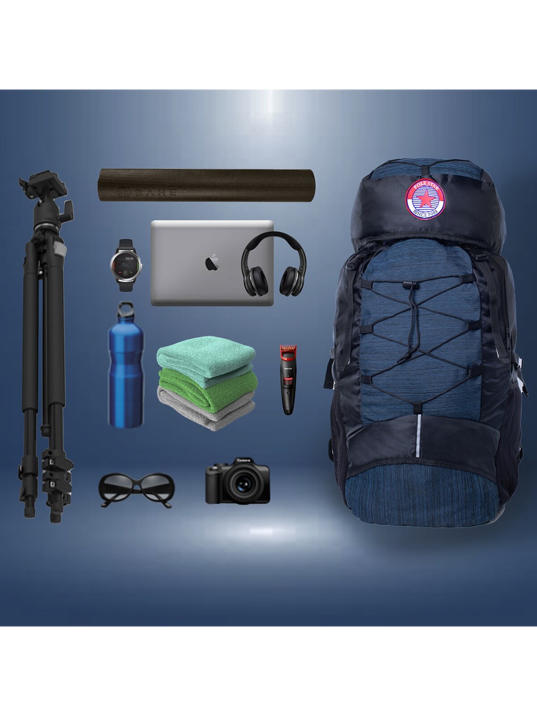 

Polestar Navy Blue Solid Rucksacks Backpack