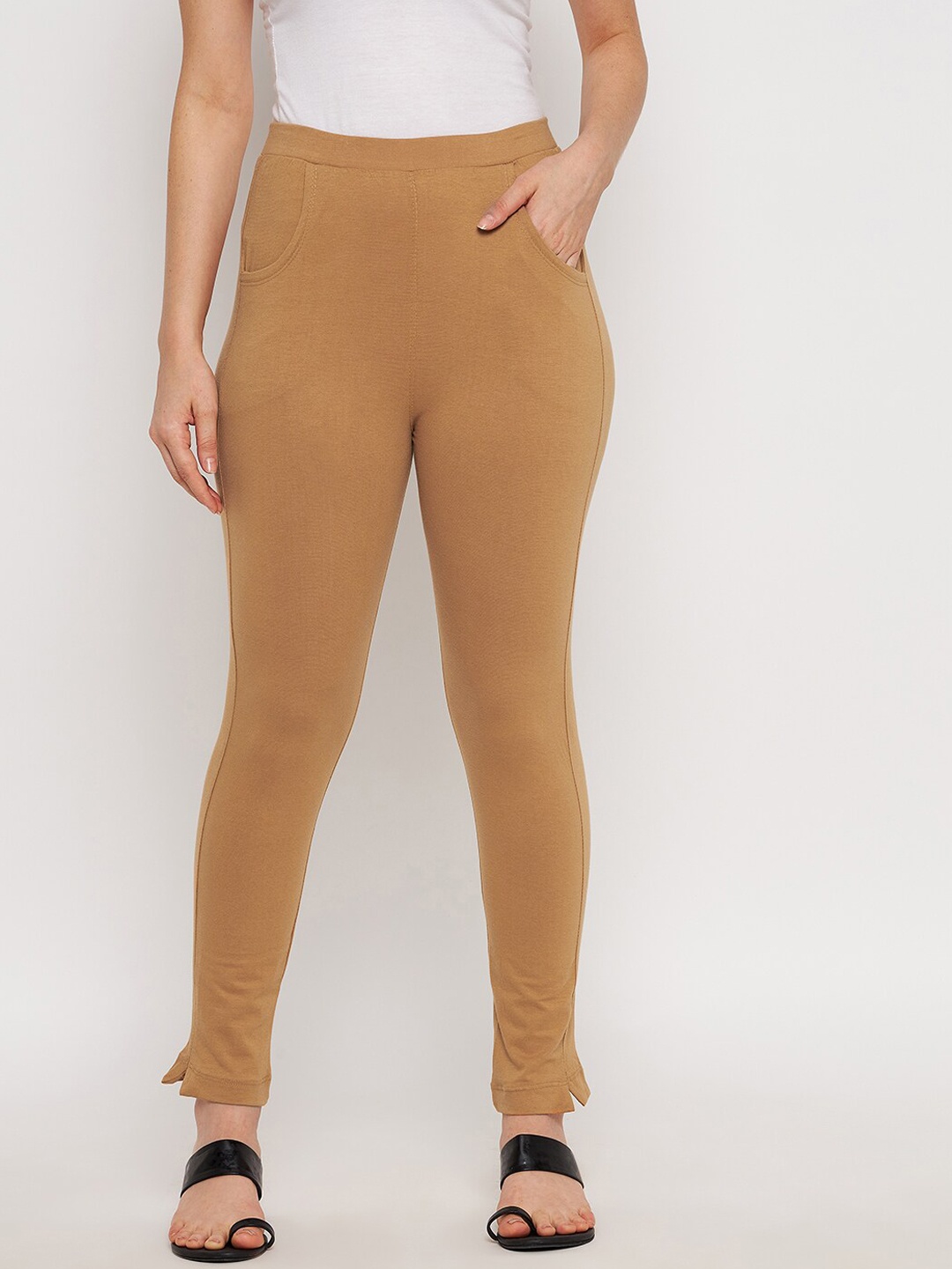 

Clora Creation Women Beige Solid Leggings