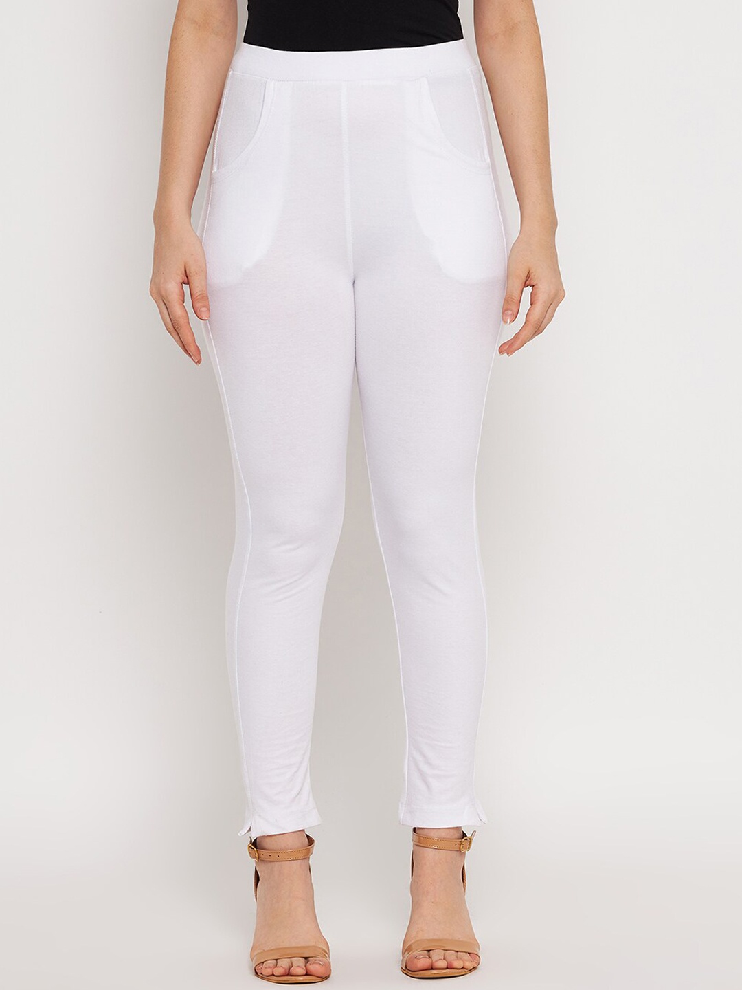 

Clora Creation Women White Solid Cotton Ankle Length Leggings