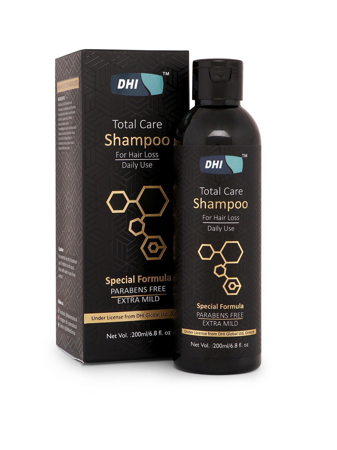 

DHI Total Care Extra Mild Shampoo for Hair Loss - 200ml, Black