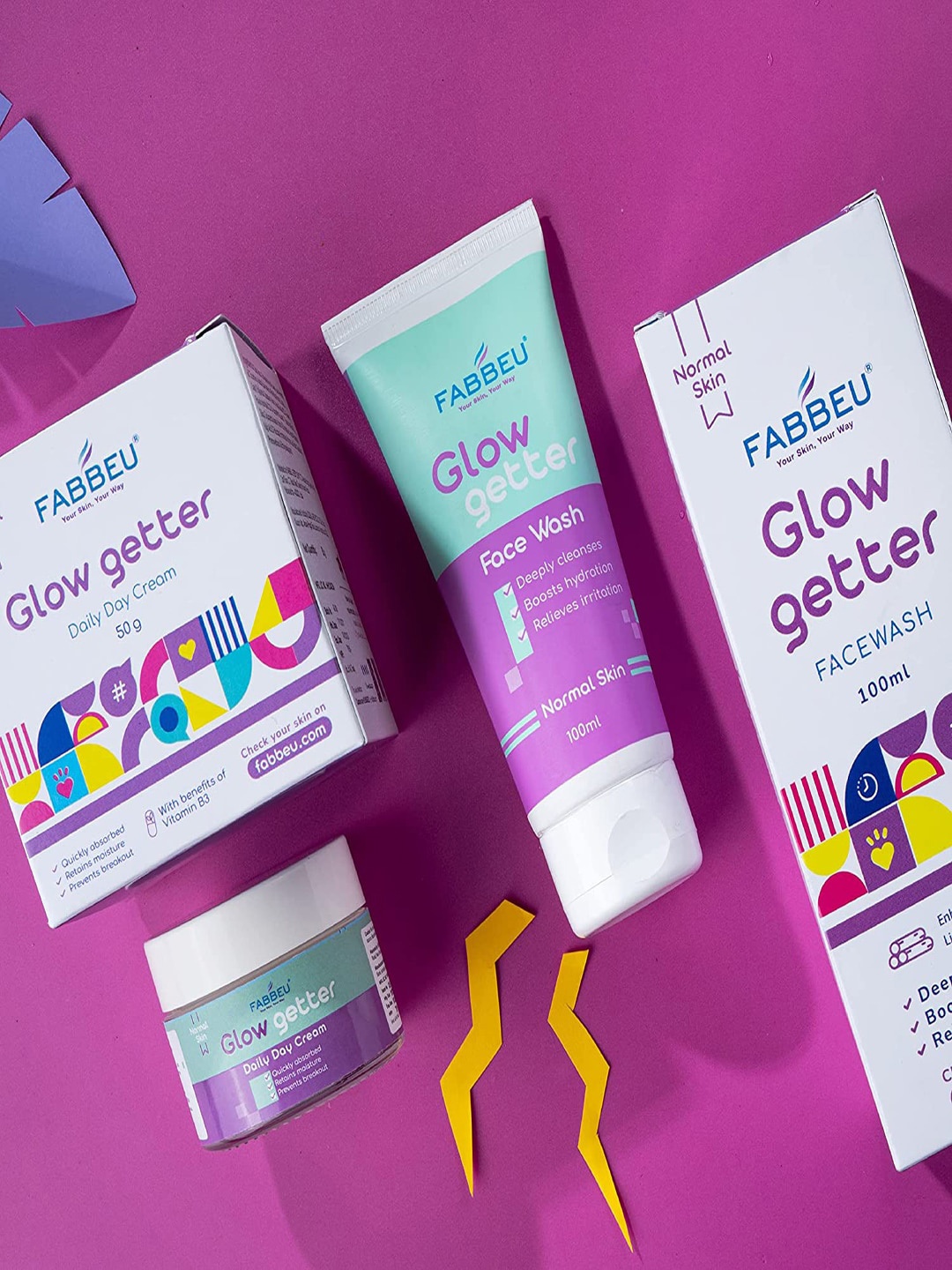 

FABBEU Set of 2 Bluelight Cream 100 g & Glow Facewash 100 ml, Blue
