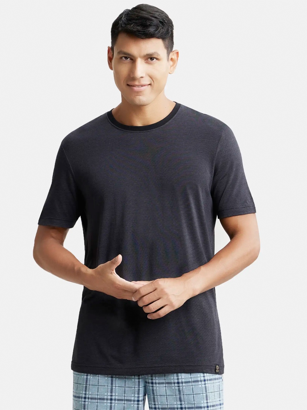 

Jockey Tencel Micro Modal And Combed Cotton Blend Round Neck Half Sleeve T-shirt-IM20, Black