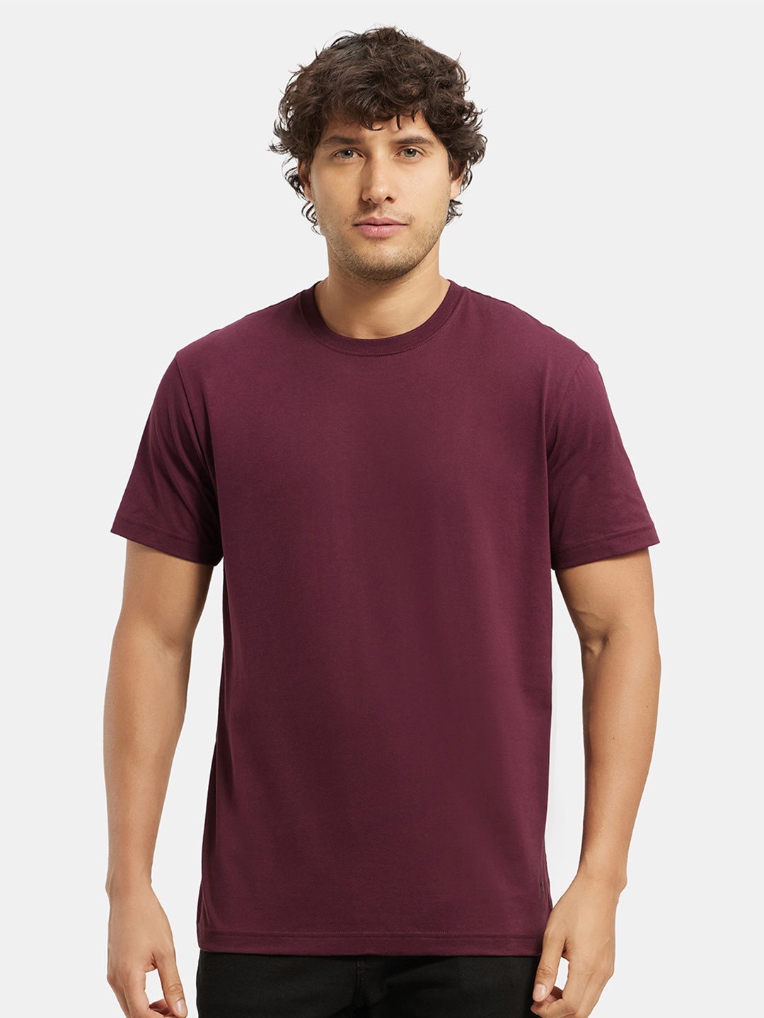 

Jockey Combed Cotton Rich Round Neck Half Sleeve Tshirt-2714, Purple