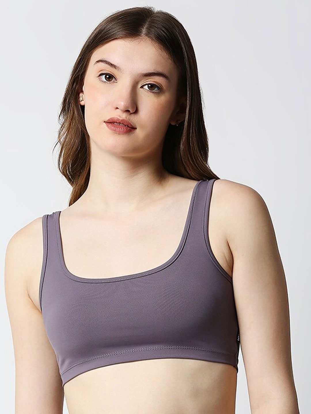 

Disrupt Women Purple Slim Fit Sleeveless Bralette Crop Top