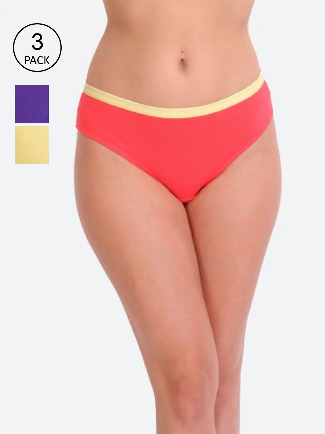 

Innocence Women Pack Of 3 Solid Hipster Briefs, Pink