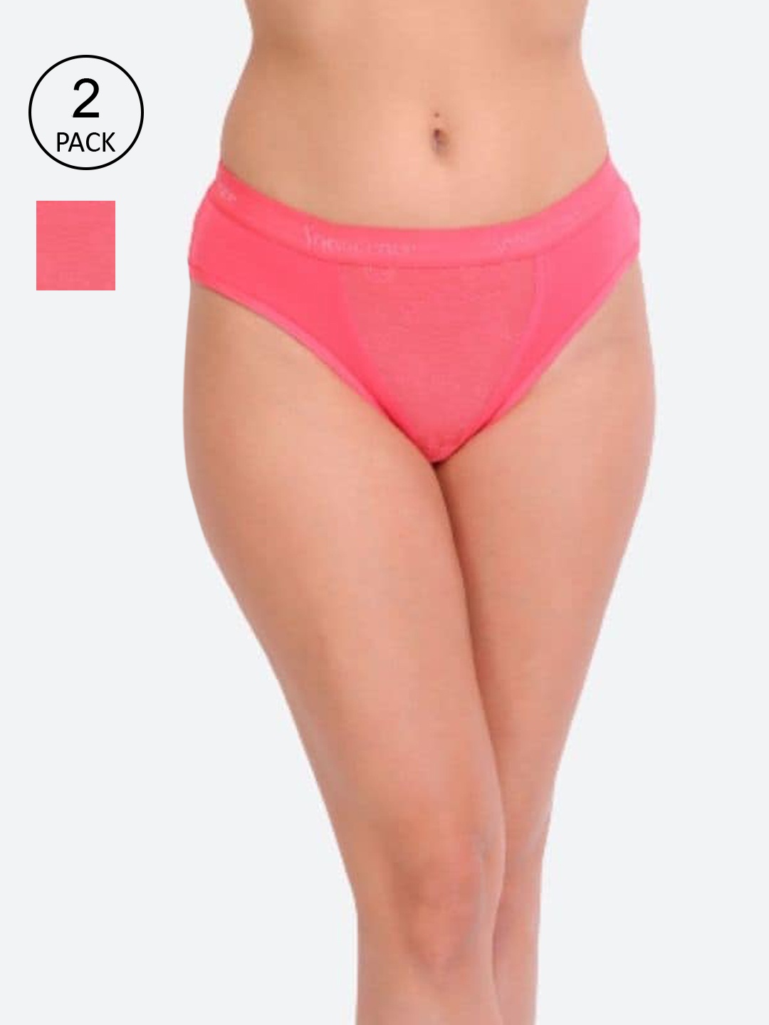 

Innocence Women Pack of 2 Floral Lace Hipster Briefs BBAPLIN91034, Pink