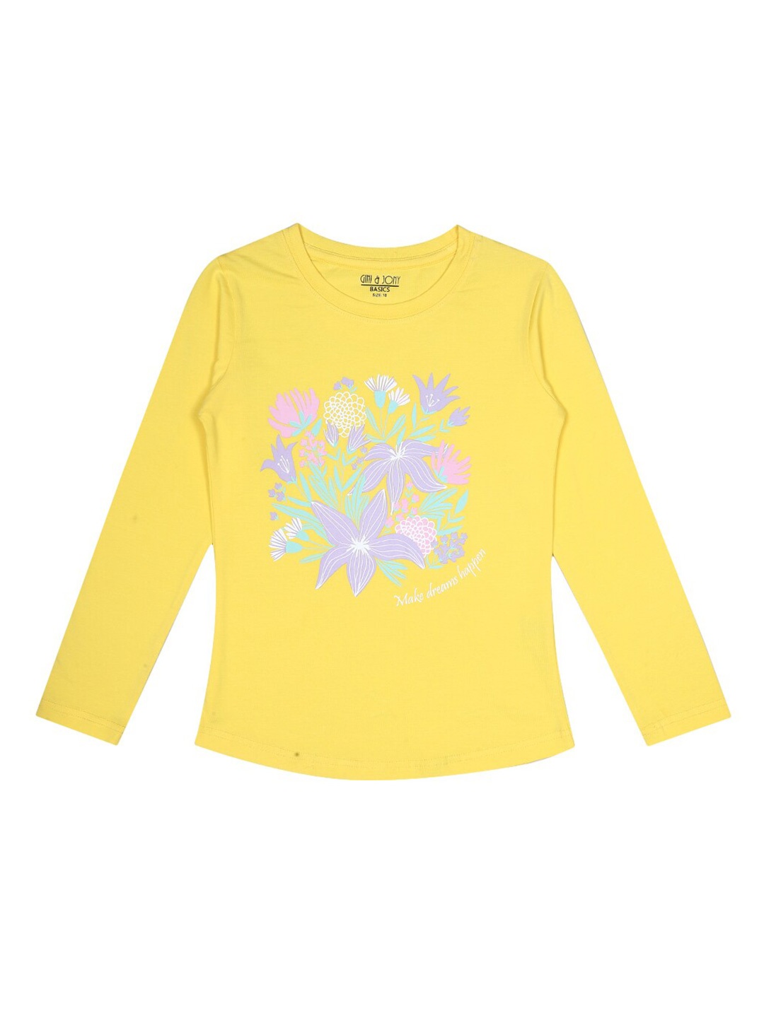 

Gini and Jony Yellow Floral Graphic Print Round Neck Long Sleeves Top