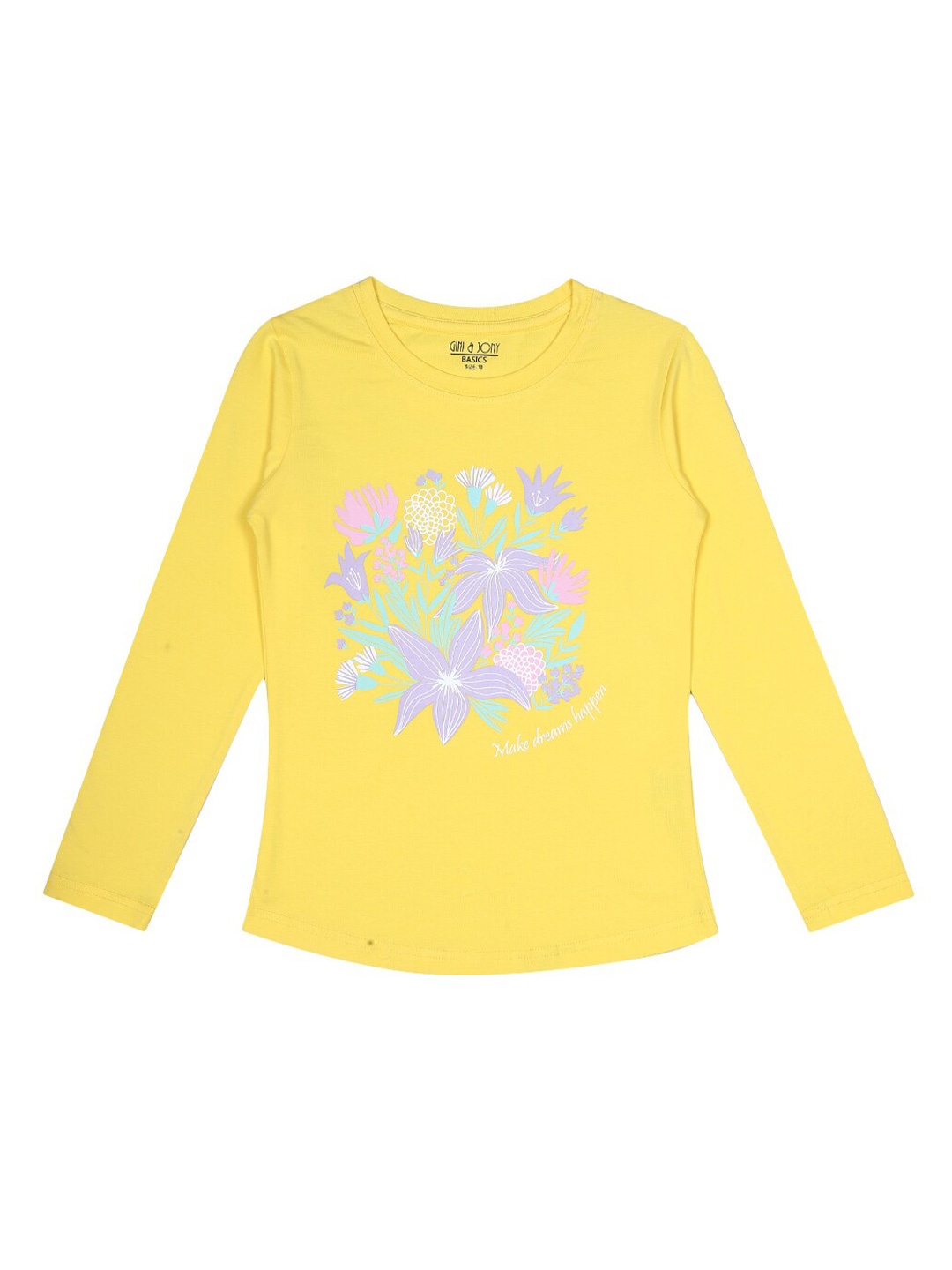 

Gini and Jony Girls Yellow Printed Top