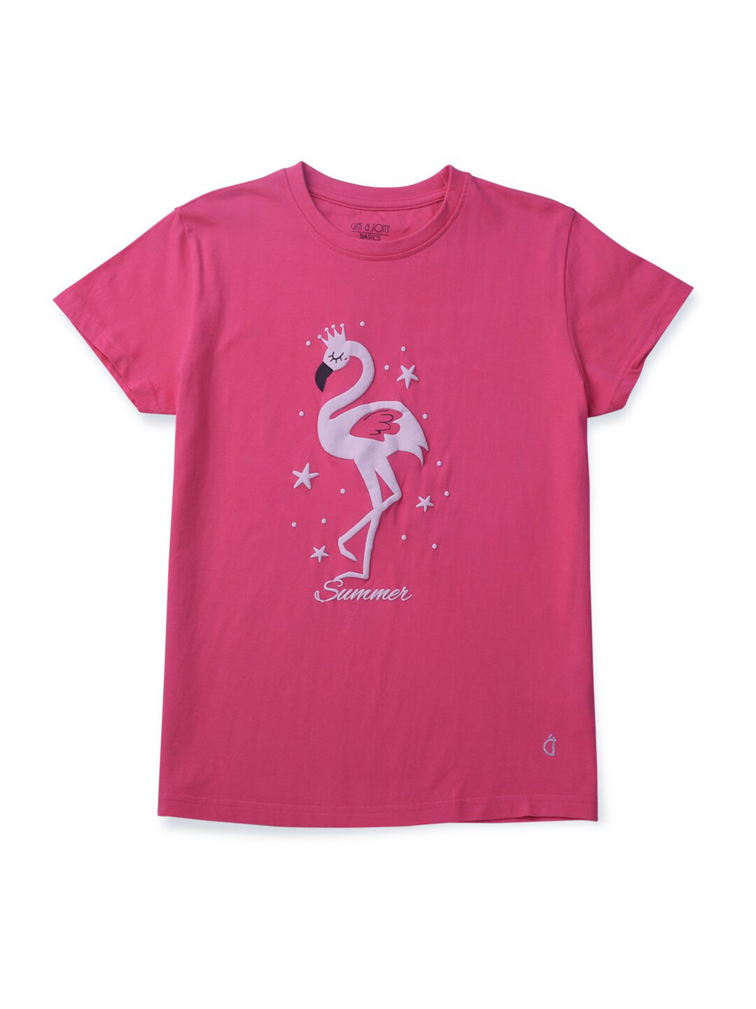 

Gini and Jony Girls Pink Printed Cotton T-shirt