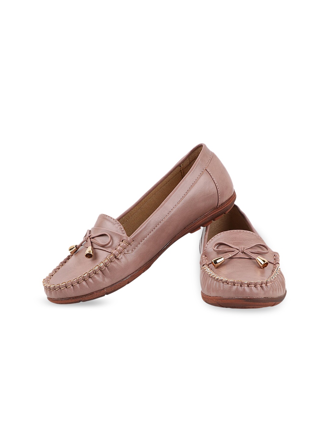 

THE WHITE POLE Women Nude-Colored Casual Lightweight Loafers