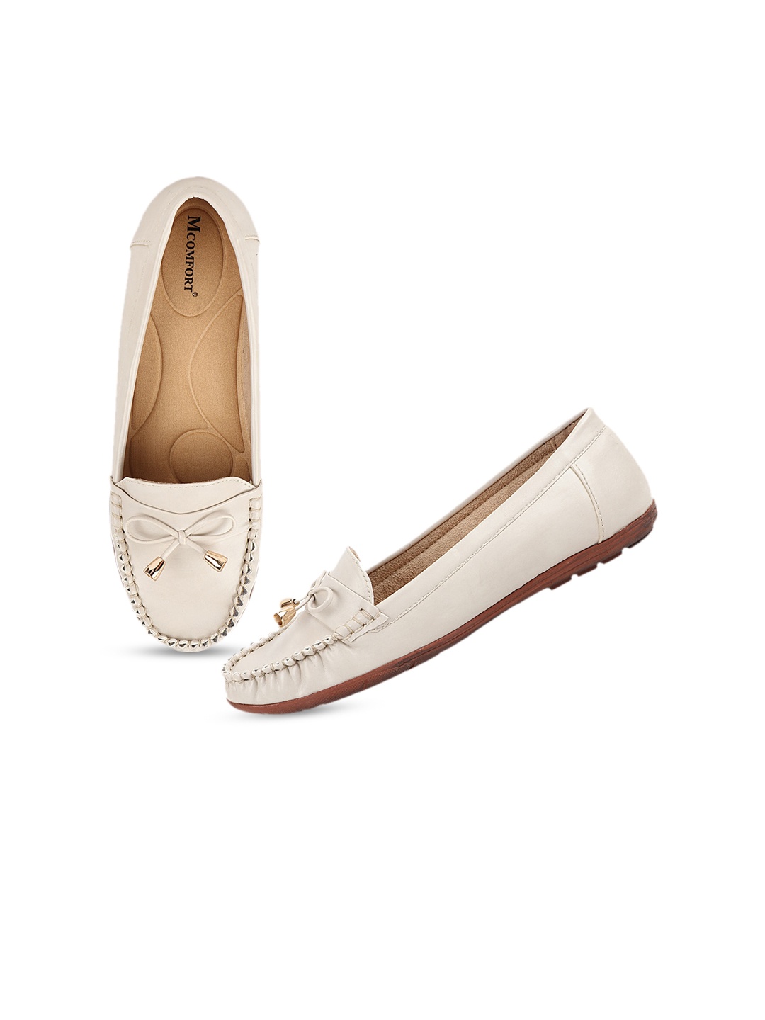 

THE WHITE POLE Women Cream-Coloured Loafers