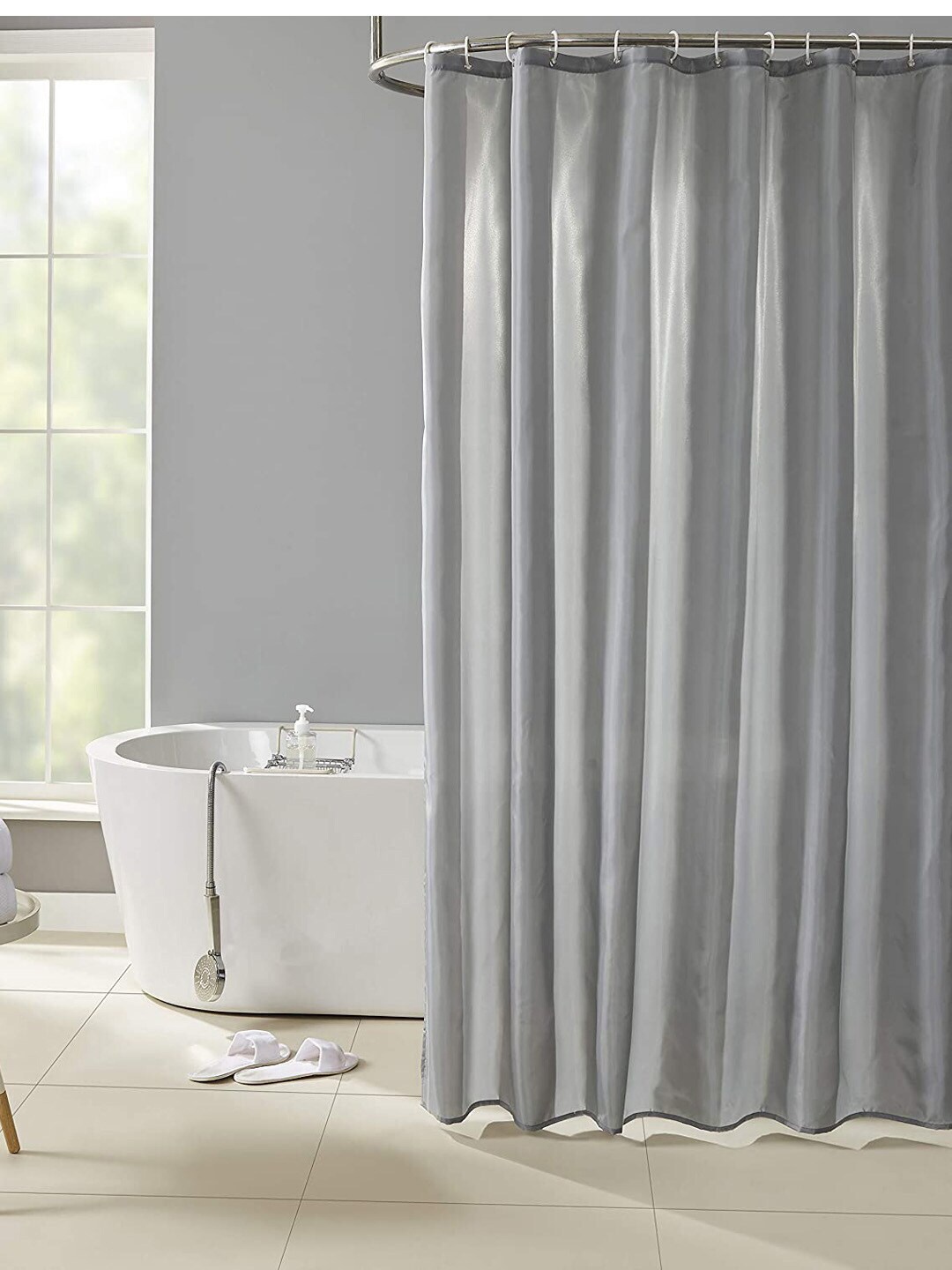 

homewards Grey Solid Shower Curtains