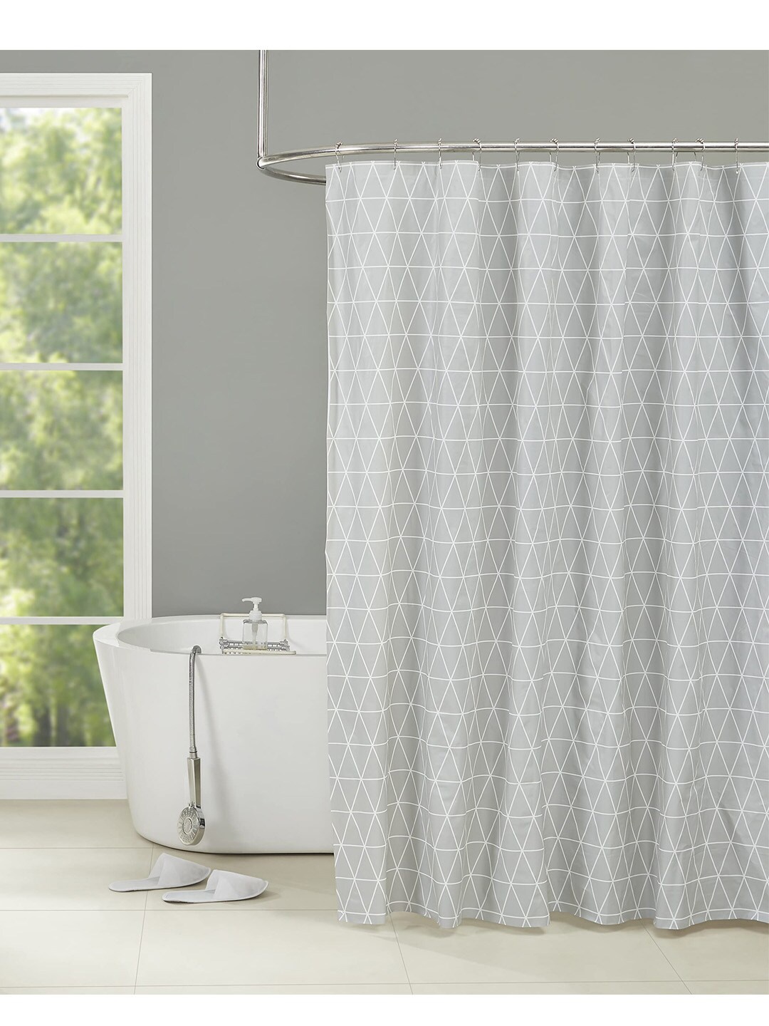 

homewards Grey Printed Shower Curtain