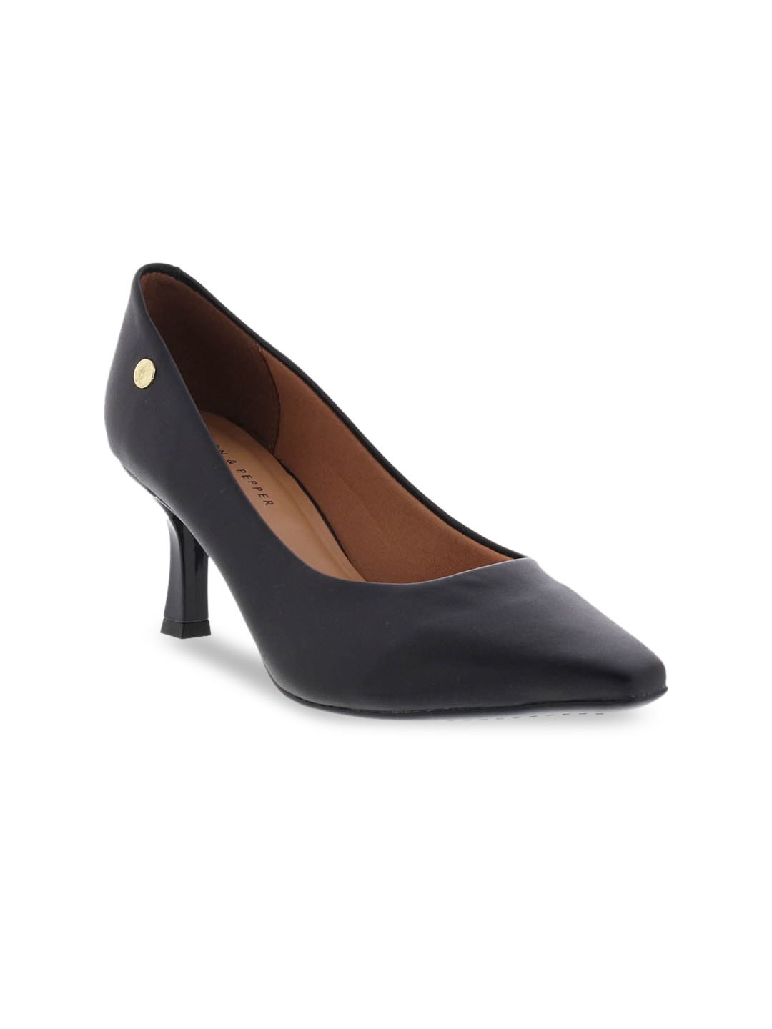 

LEMON & PEPPER Black Textured PU Stiletto Pumps