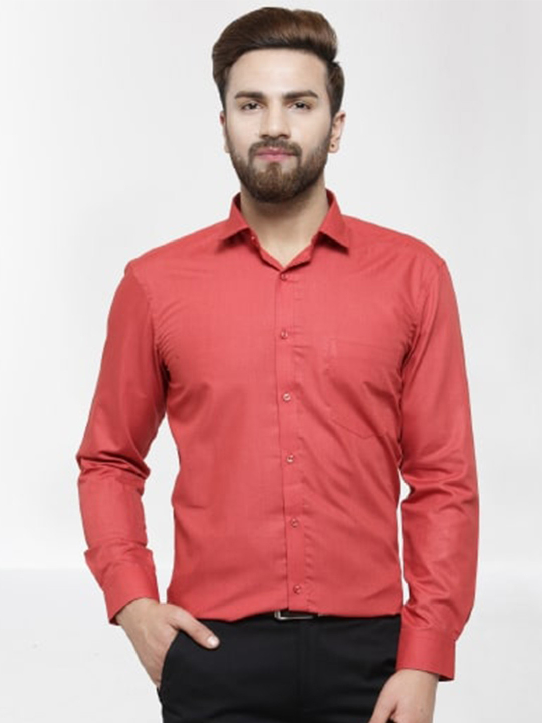 

RG DESIGNERS Men Red Slim Fit Formal Shirt