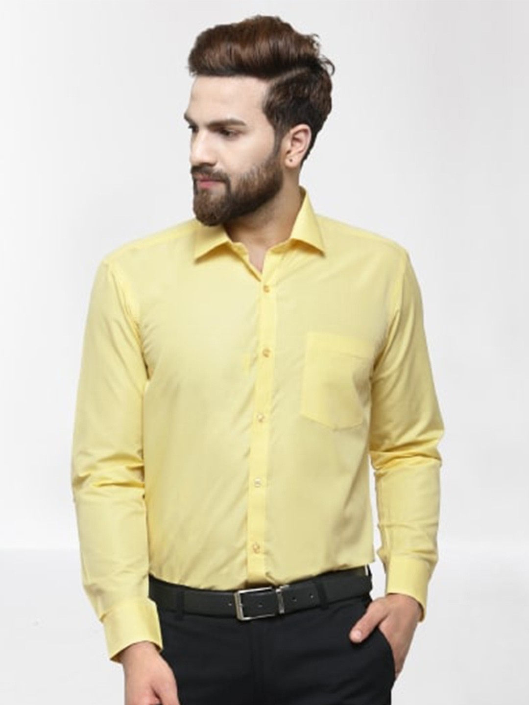 

RG DESIGNERS Men Yellow Slim Fit Formal Shirt