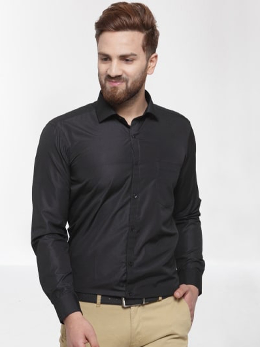 

RG DESIGNERS Men Black Slim Fit Formal Shirt