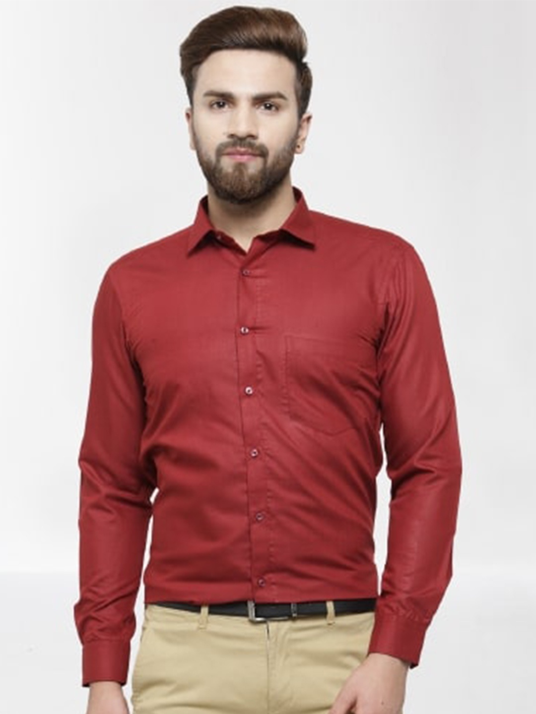 

RG DESIGNERS Men Maroon Slim Fit Formal Shirt