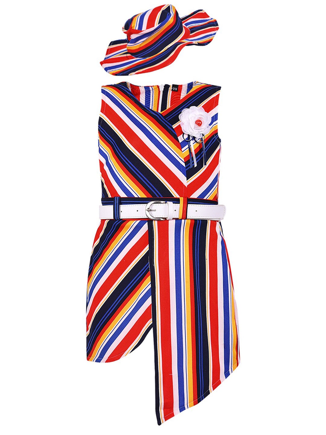 

Wish Karo Girls Red & Blue Striped Sheath Dress