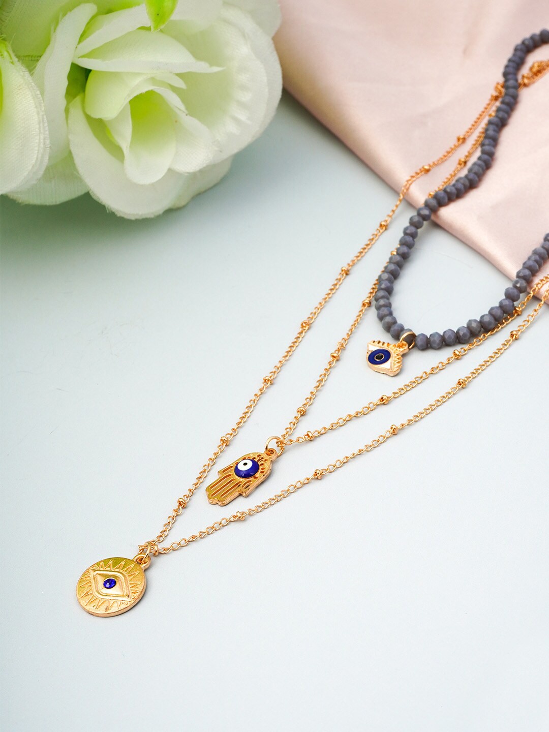 

Ferosh Gold-Toned & Grey Necklace