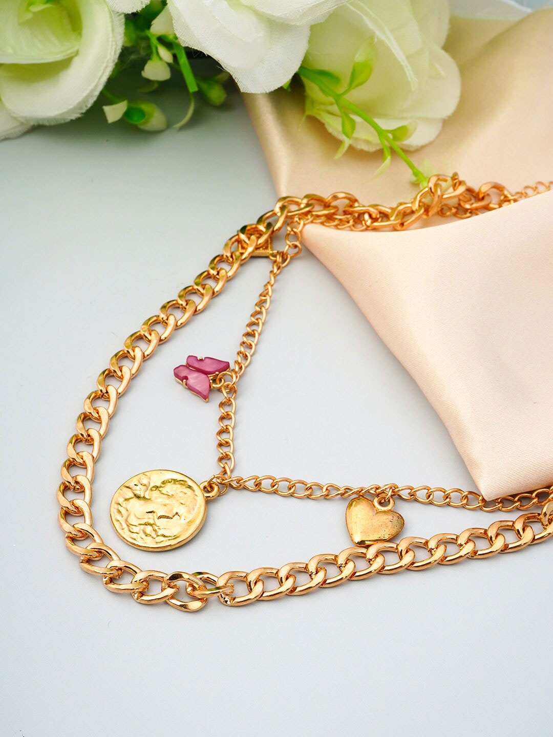 

Ferosh Gold-Toned & Pink Necklace