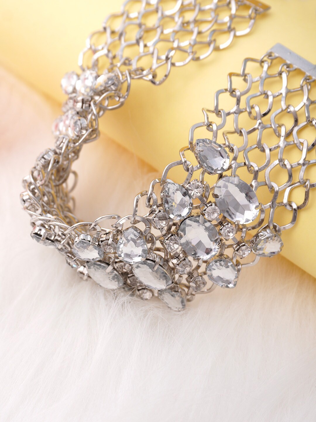 

Ferosh Silver-Toned & White Necklace