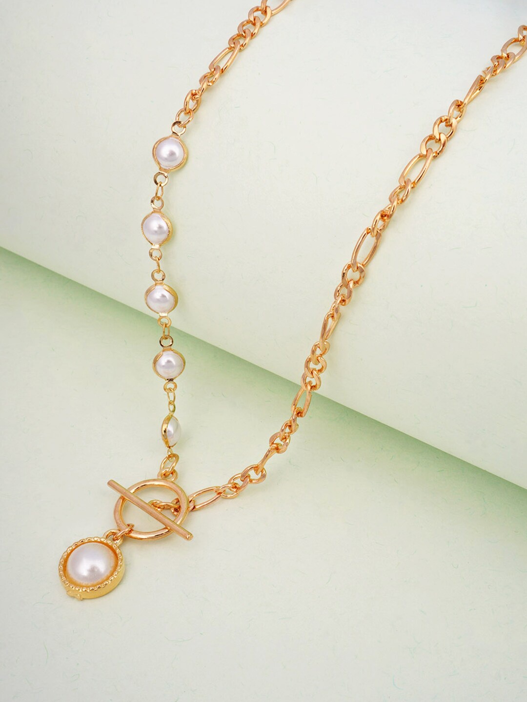 

Ferosh Gold-Toned & White Necklace