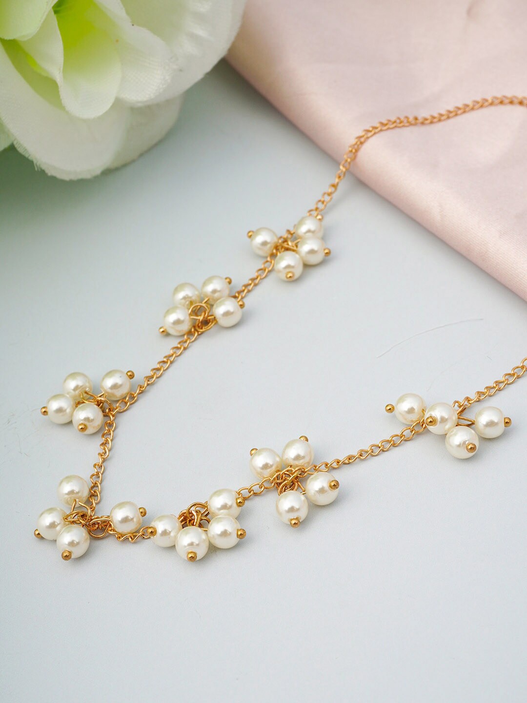 

Ferosh Gold-Toned & White Necklace