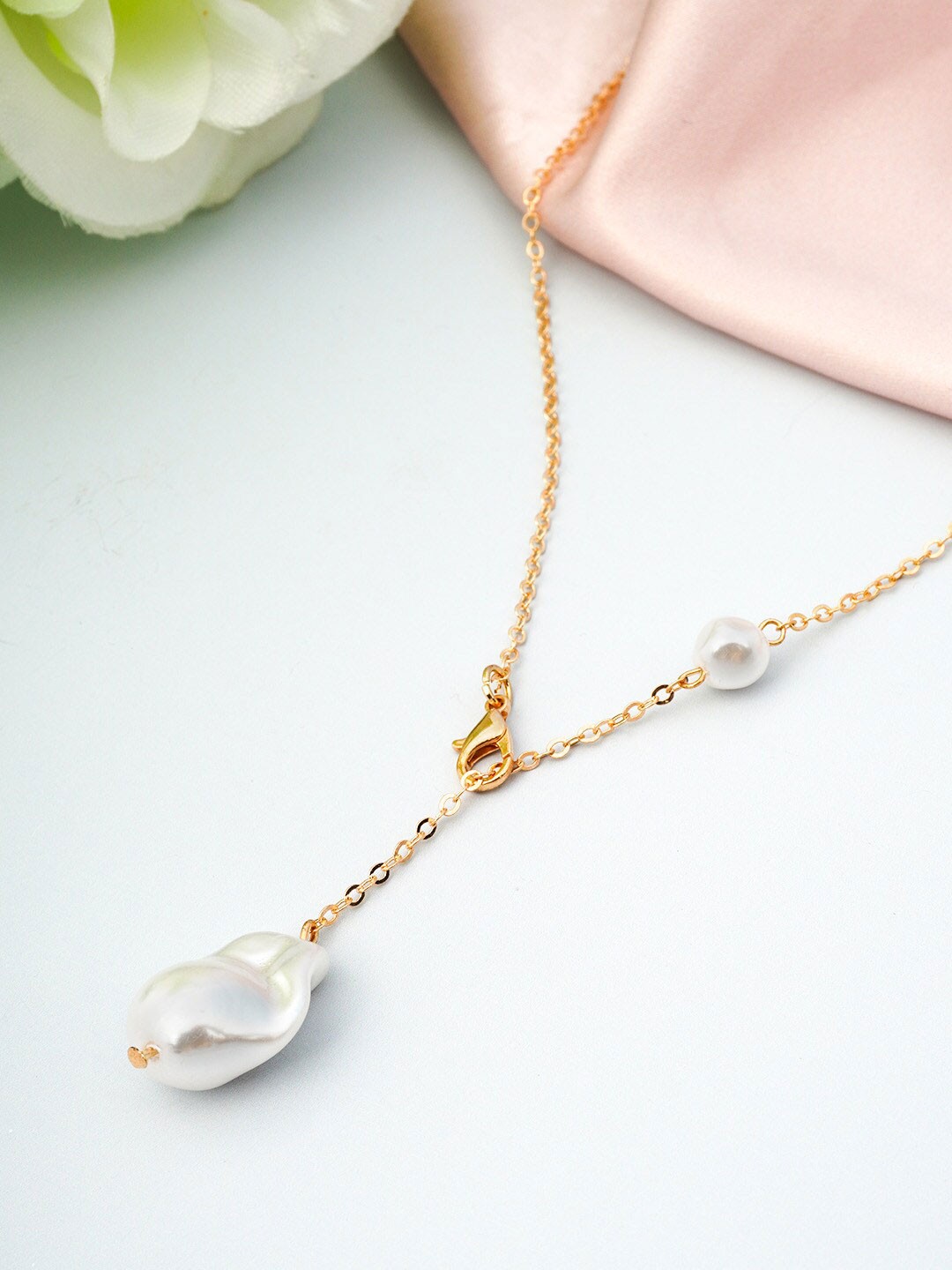 

Ferosh Gold-Toned & White Necklace