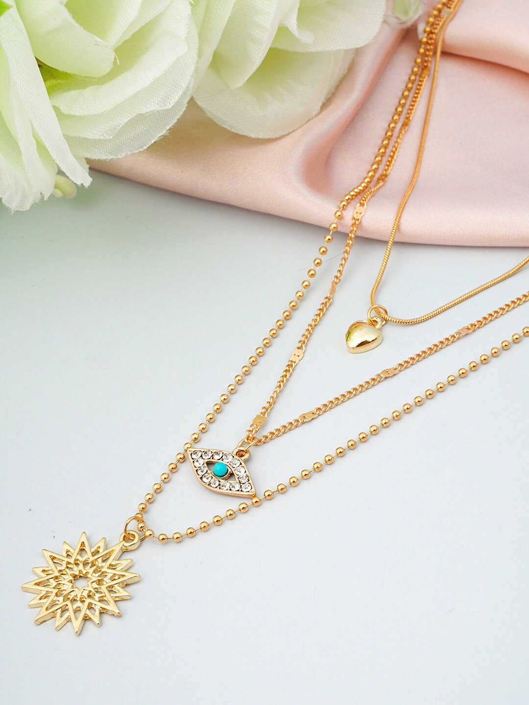 

Ferosh Gold-Toned & White Necklace
