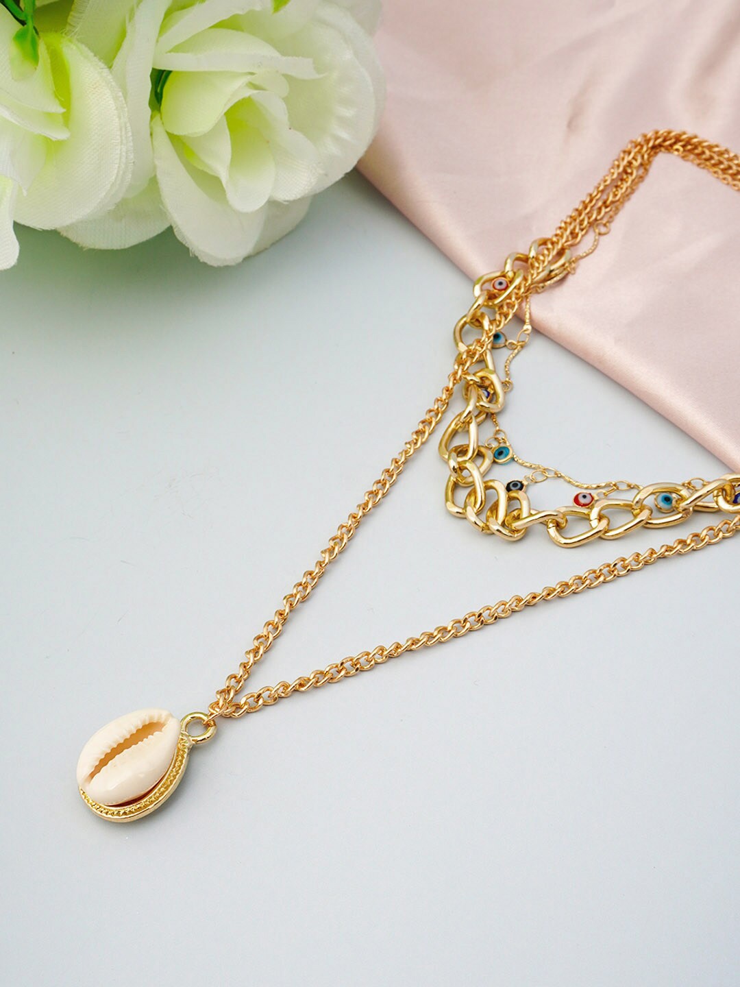 

Ferosh Gold-Toned & White Necklace