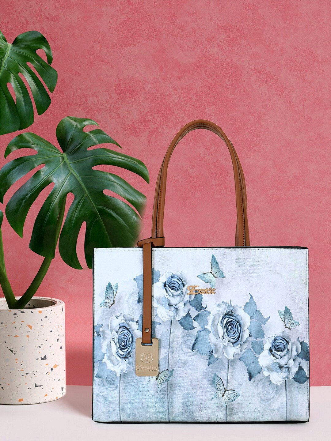 

Exotic Grey Printed PU Shopper Shoulder Bag
