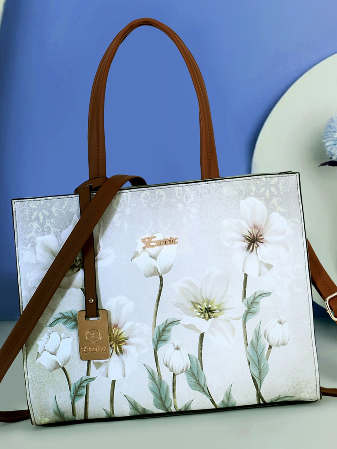 

Exotic Fluorescent Green Printed PU Shopper Handheld Bag
