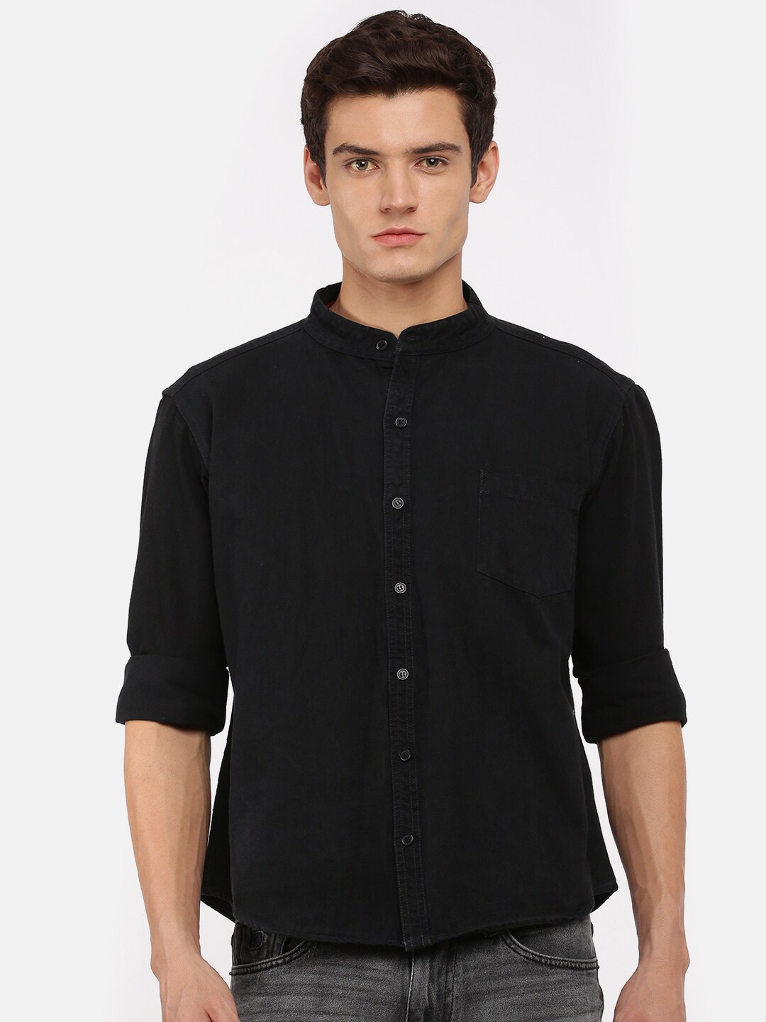 

VOXATI Men Black Standard Casual Shirt