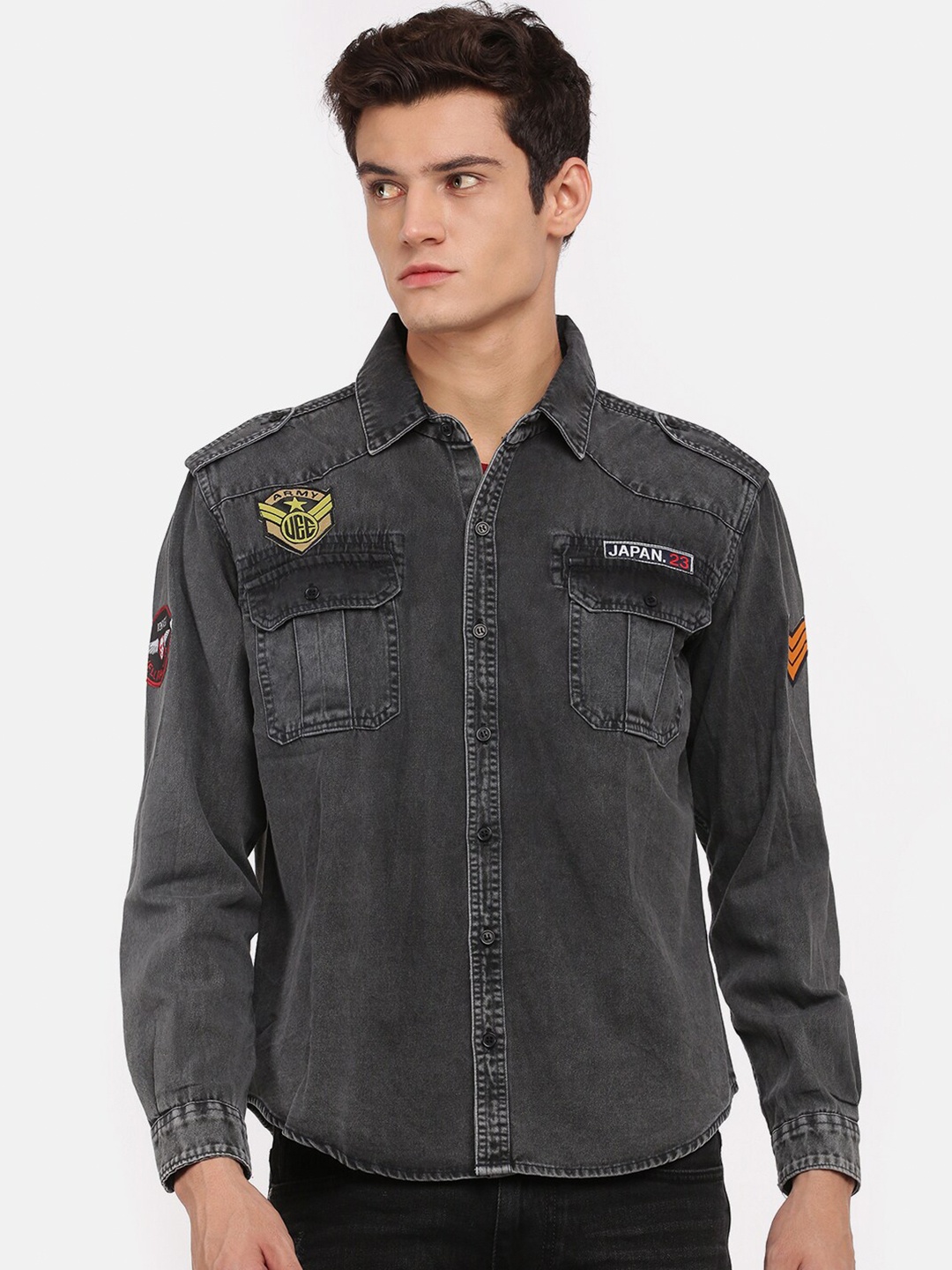 

VOXATI Men Grey Standard Casual Shirt