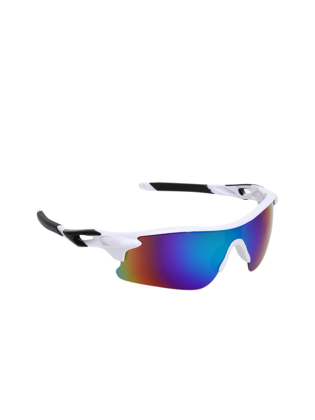 

CRIBA Unisex Blue Lens & White Sports Sunglasses with UV Protected Lens