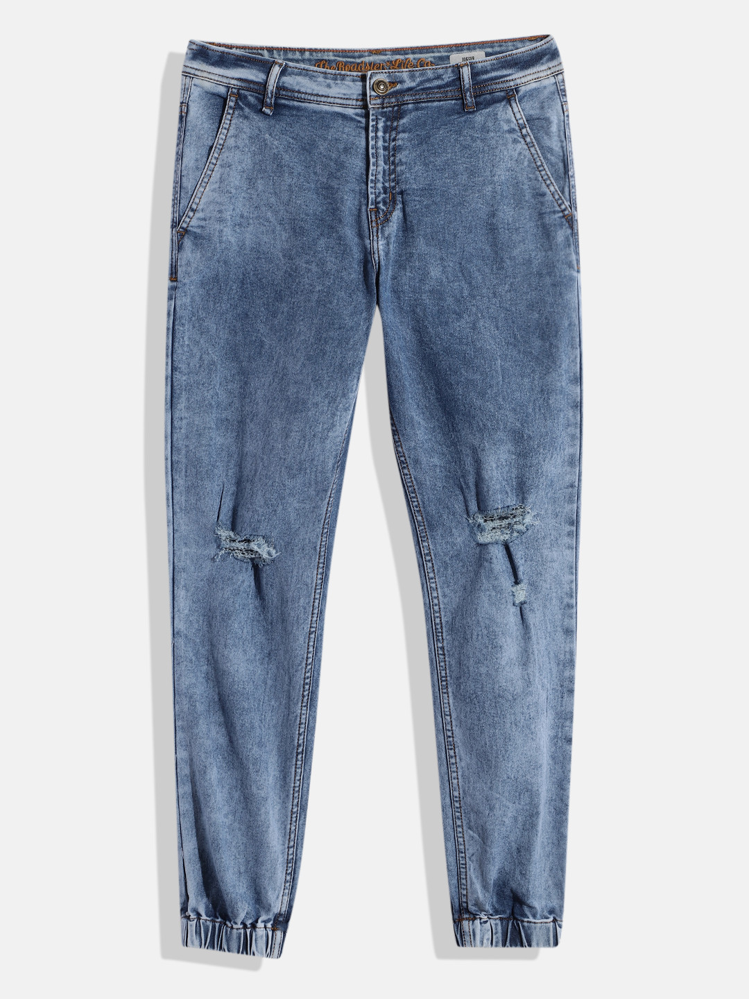 

UTH by Roadster Boys Blue Jogger Slash Knee Light Fade Jeans