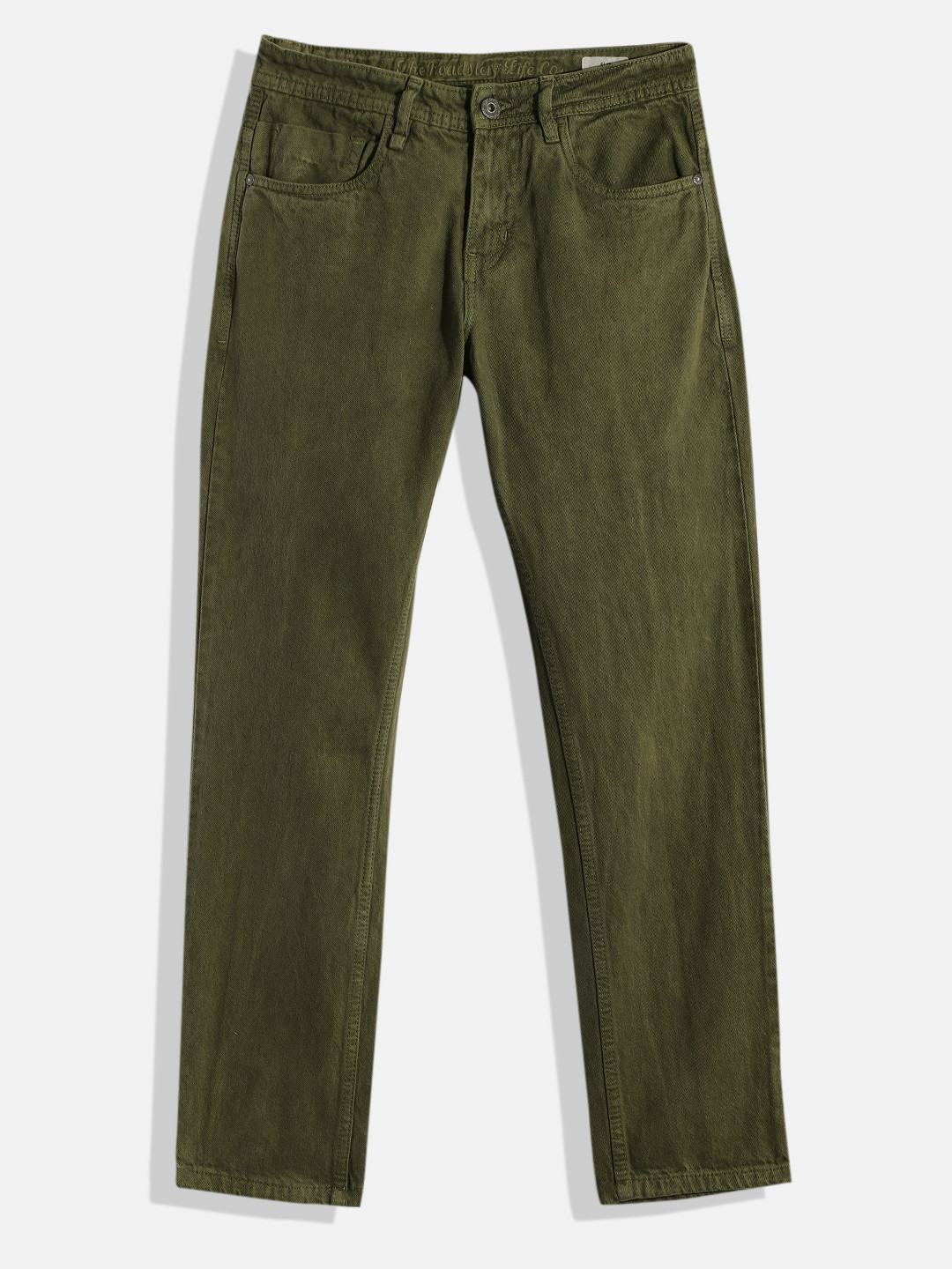 

UTH by Roadster Boys Olive Green Slim Fit Stretchable Jeans