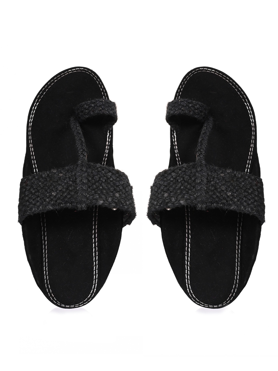 

Aristitch Men Black Textured Comfort Sandals