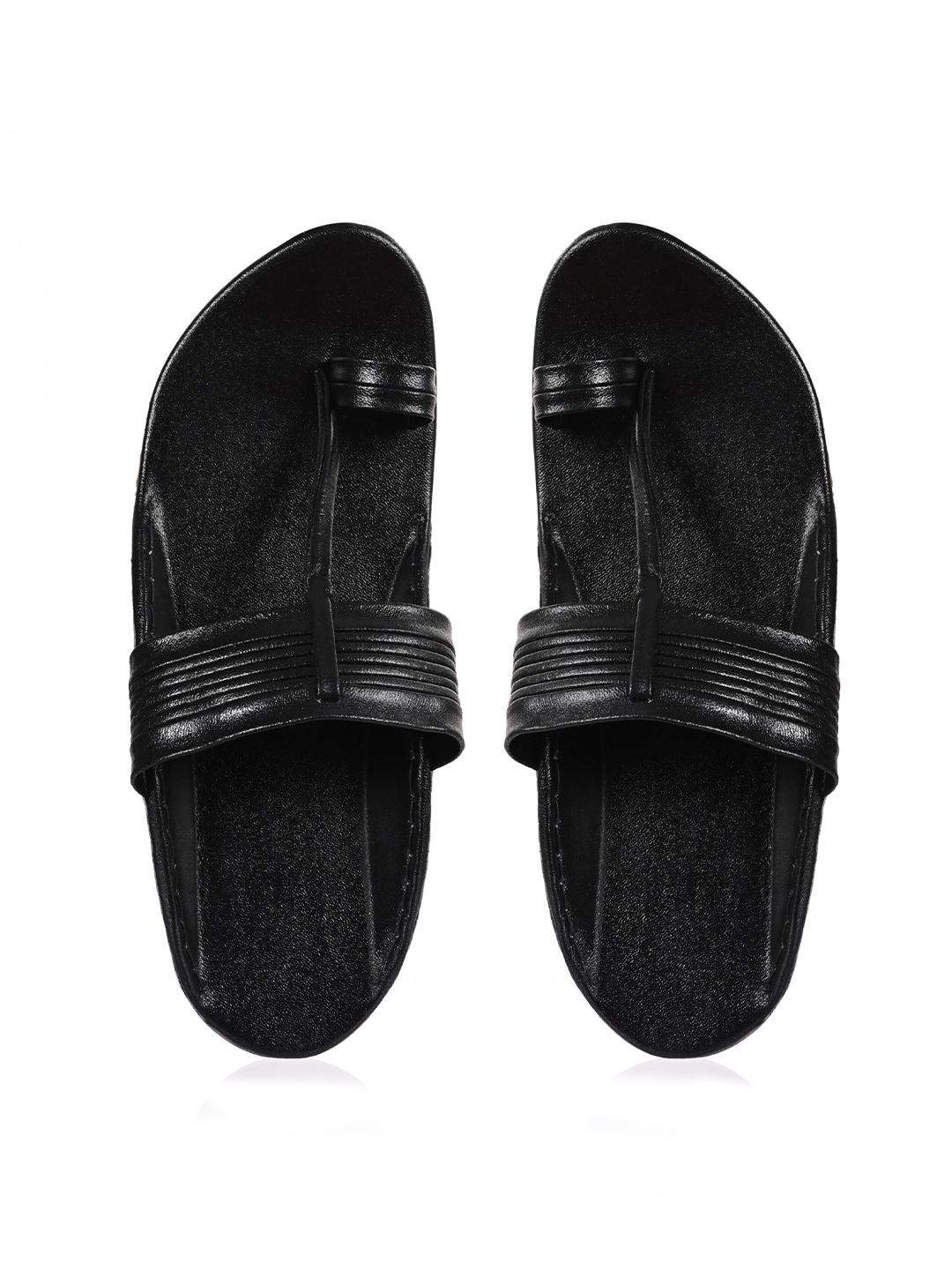 

Aristitch Men Black Ethnic Leather Comfort Sandals