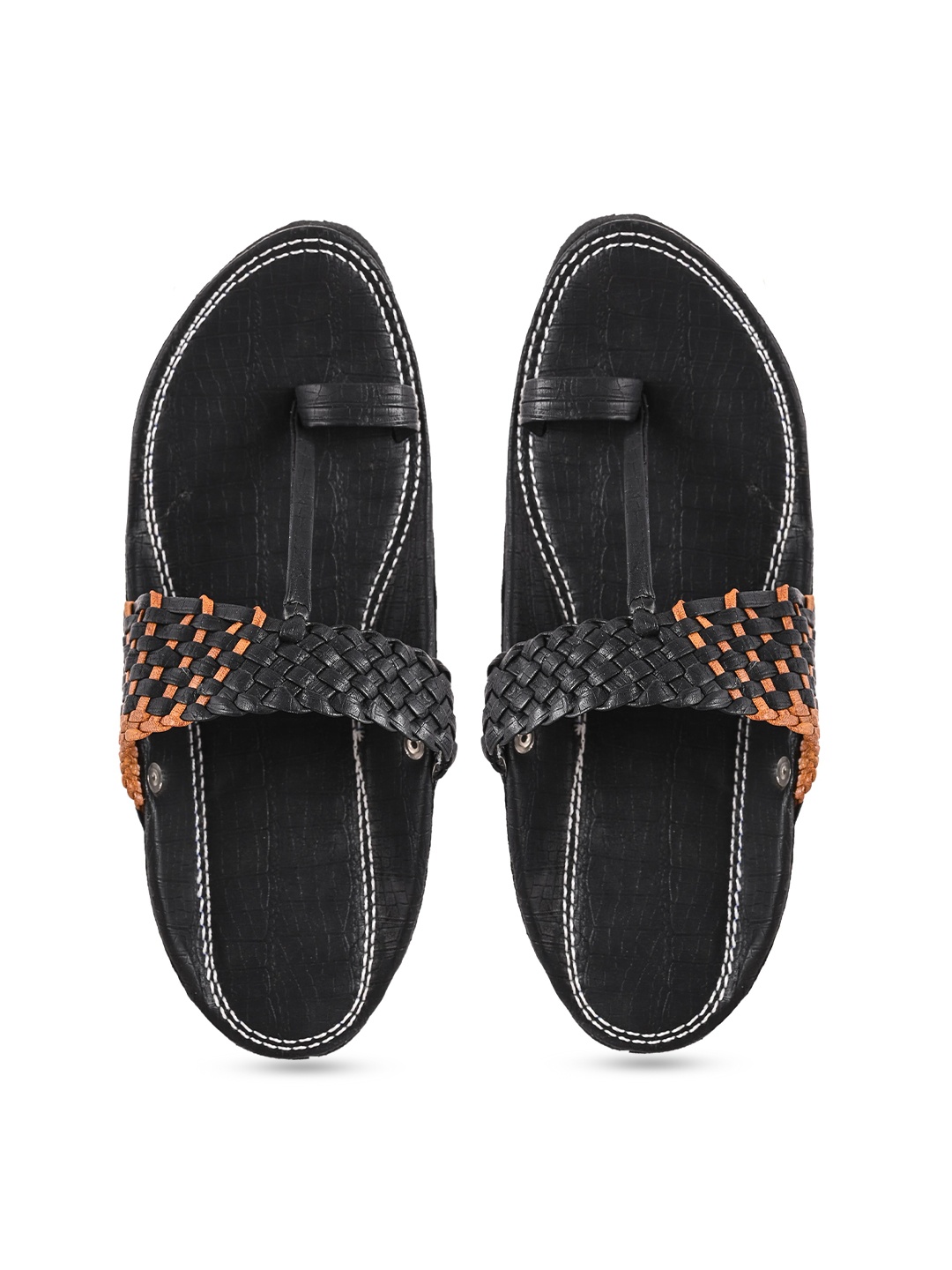 

Aristitch Men Black Ethnic Comfort Sandals