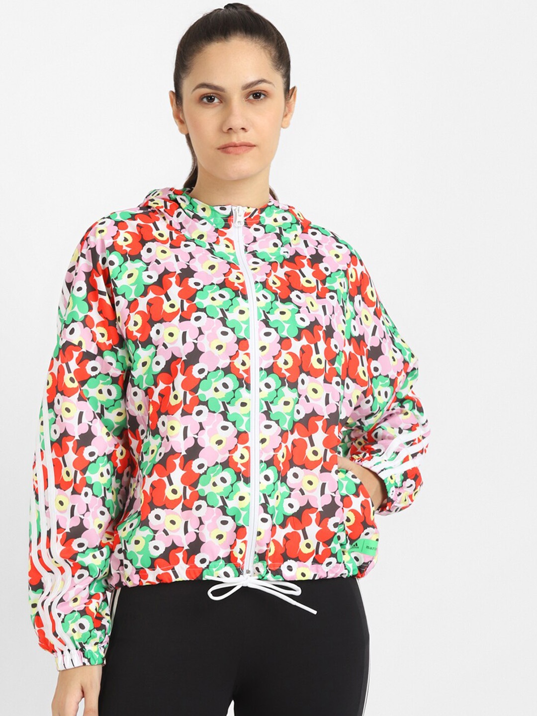 

ADIDAS Women White & Red Printed Puffed Jackets