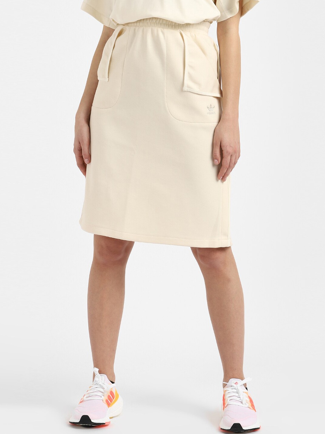 

ADIDAS Originals Women Solid Pure Cotton Straight A-Line Skirt, Beige