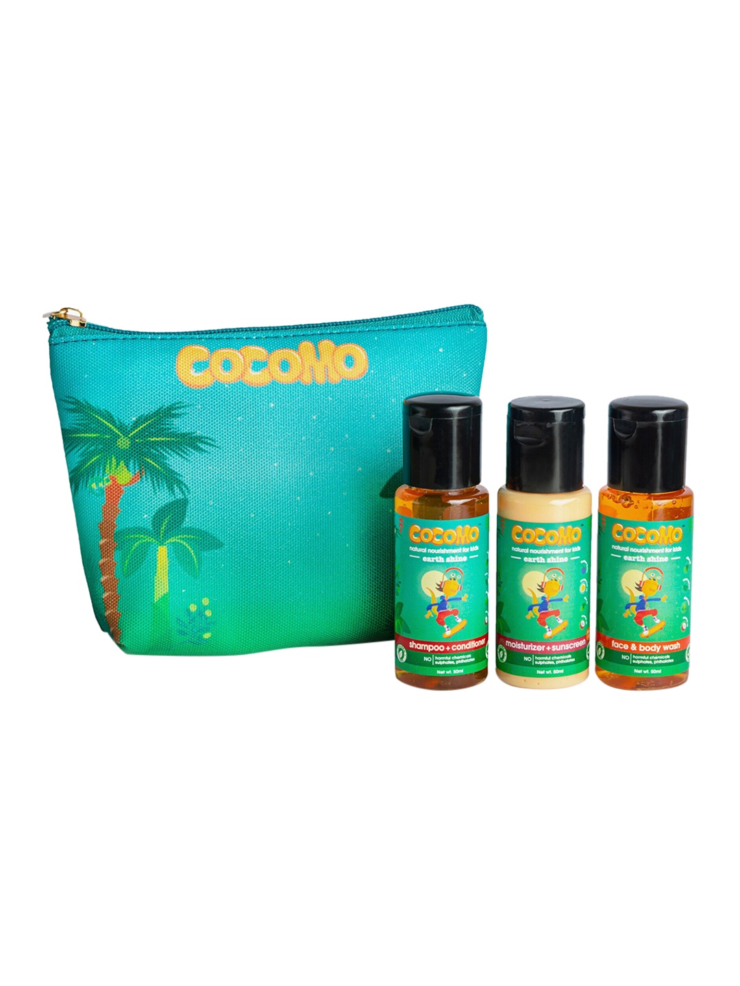 

COCOMO Earth Shine Sustainable Travel Pack for Kids with Pouch, Green