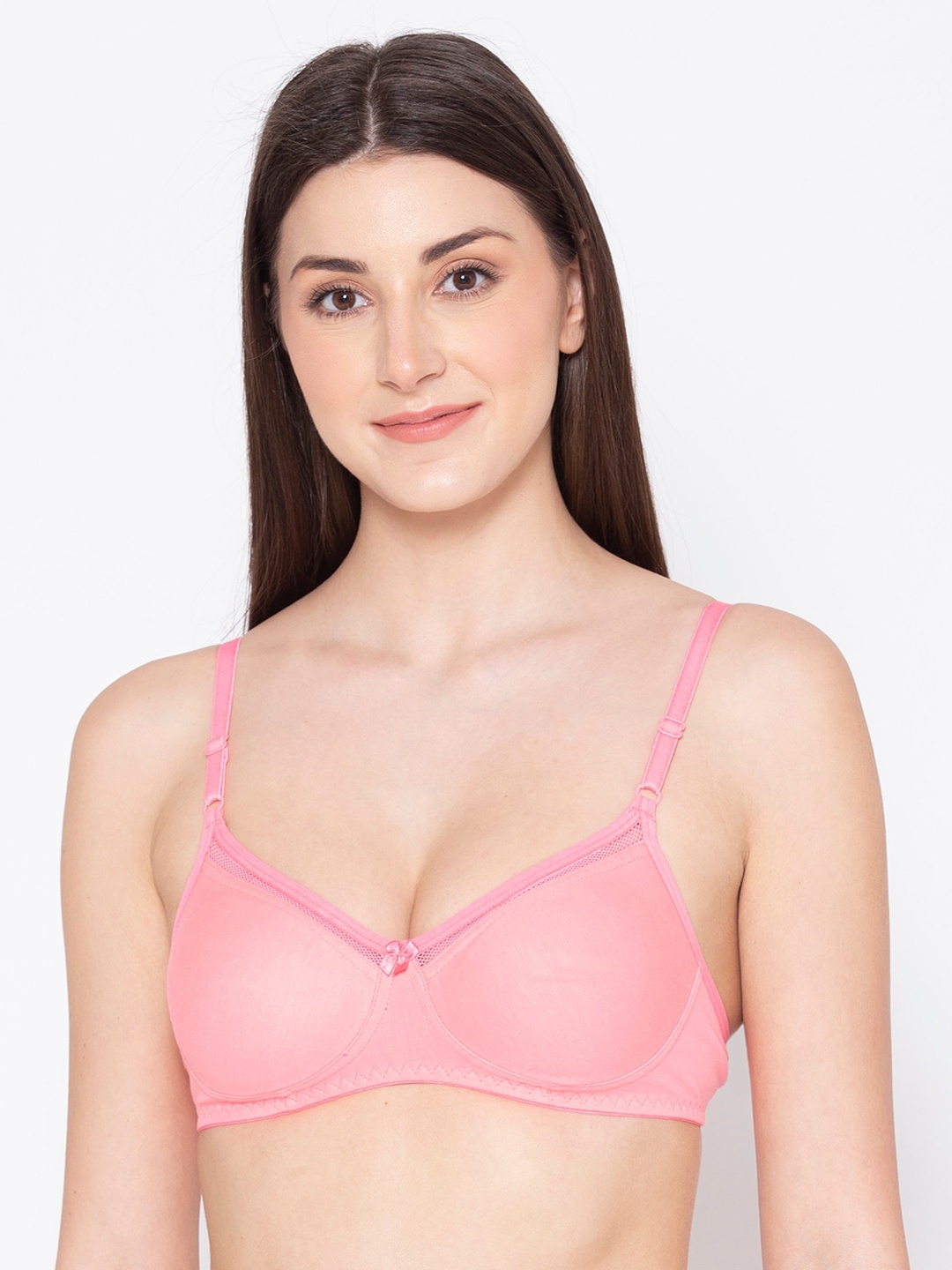 

Groversons Paris Beauty Non-Wired Non-Padded Full Coverage Cotton Bra, Pink