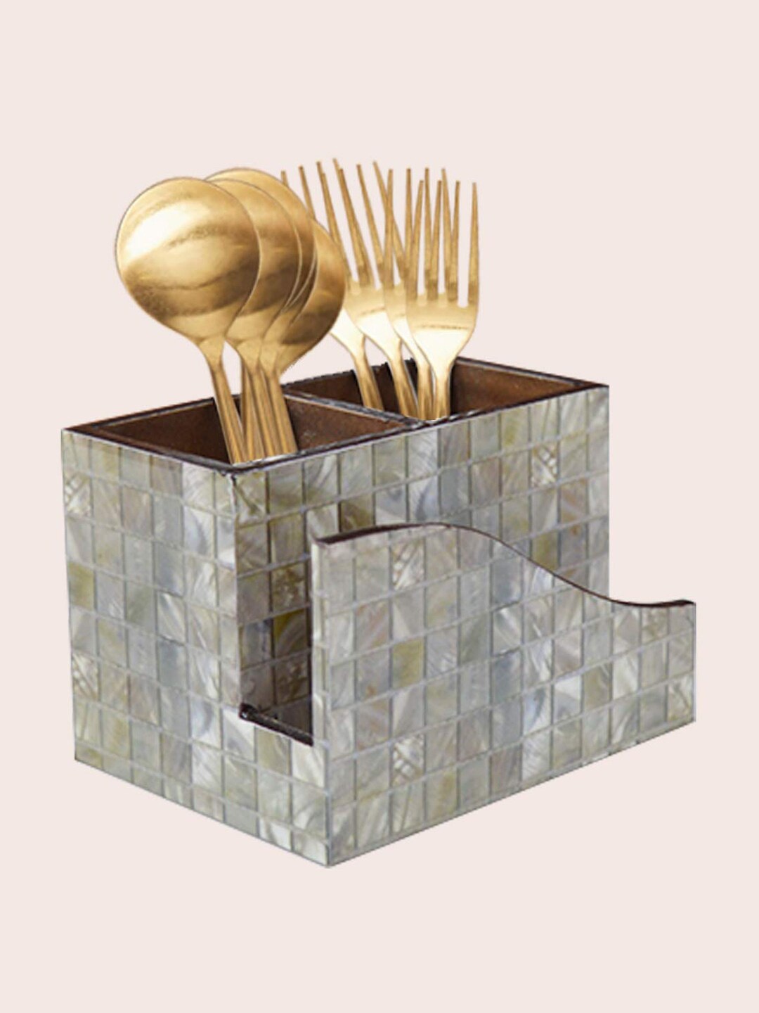 

Tranquil square Grey Marble Design Handcrafted Napkin Cutlery Holder
