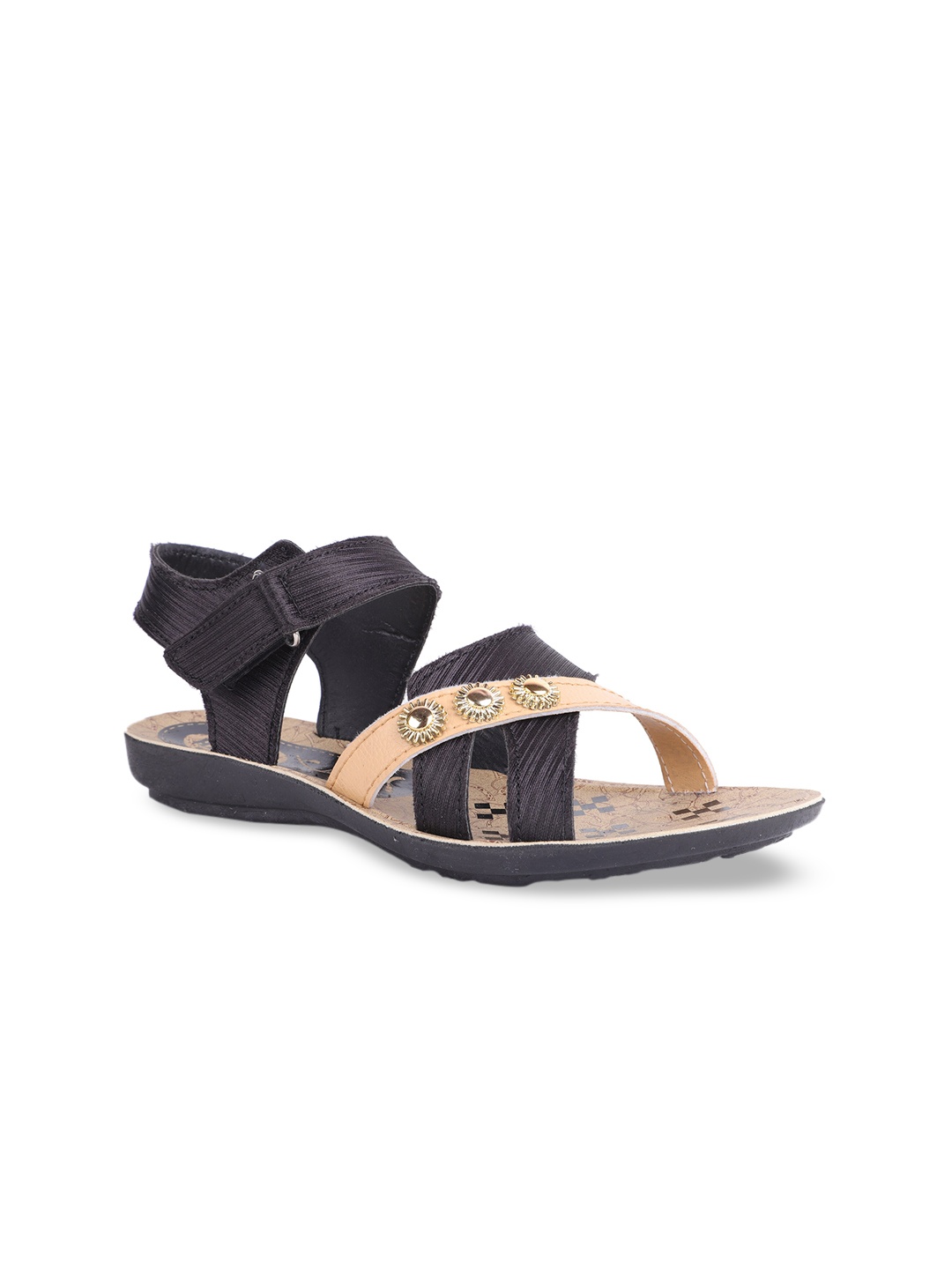 

FABBMATE Women Black Open Toe Flats
