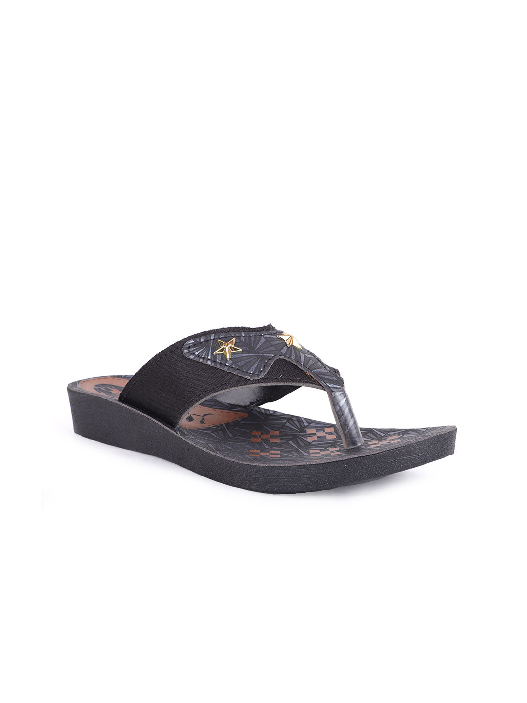 

FABBMATE Women Black Open Toe Flats